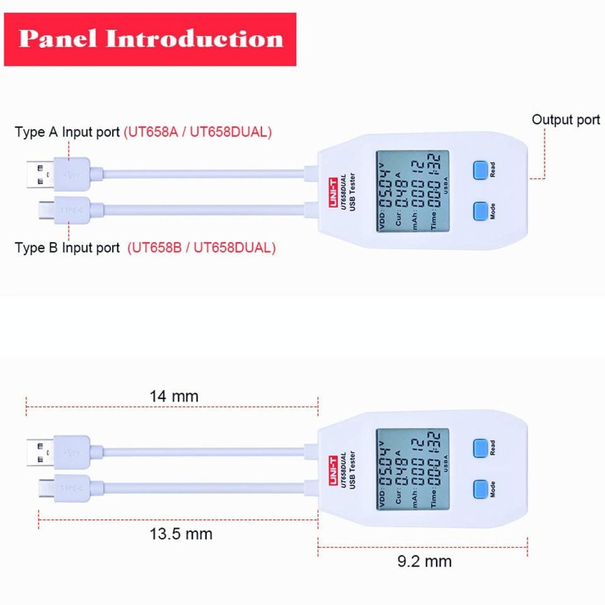 UNI-T USB Voltmeter Ammeter Tester UT658DUAL