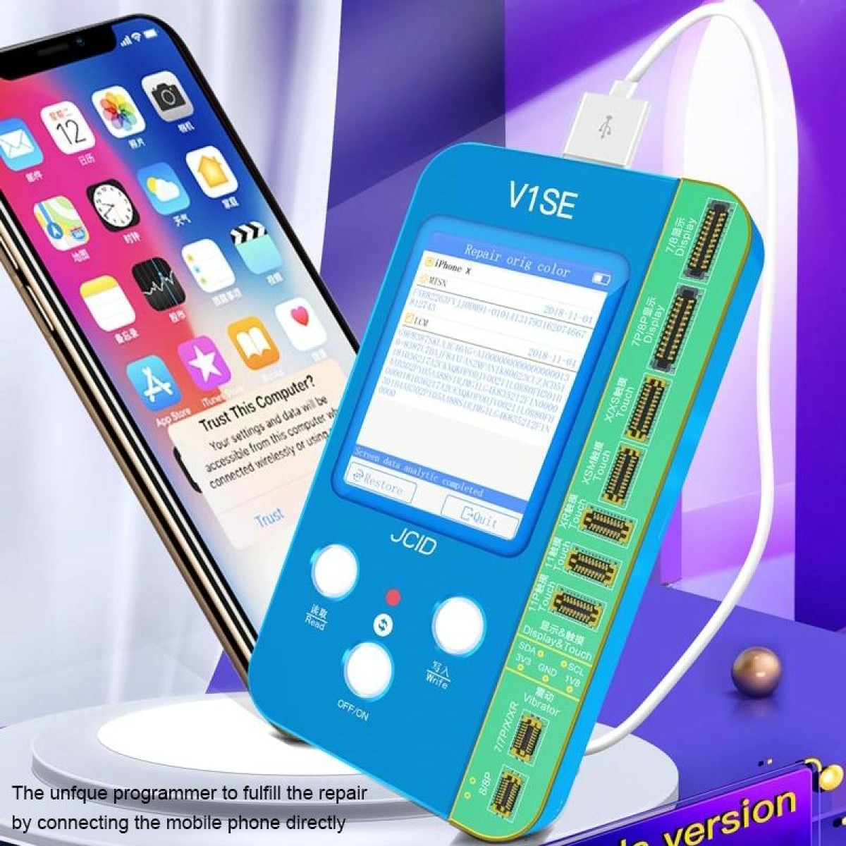 JC V1SE Testing Repair Face ID Dot Board Adaptor For iPhone X-14 Pro Max