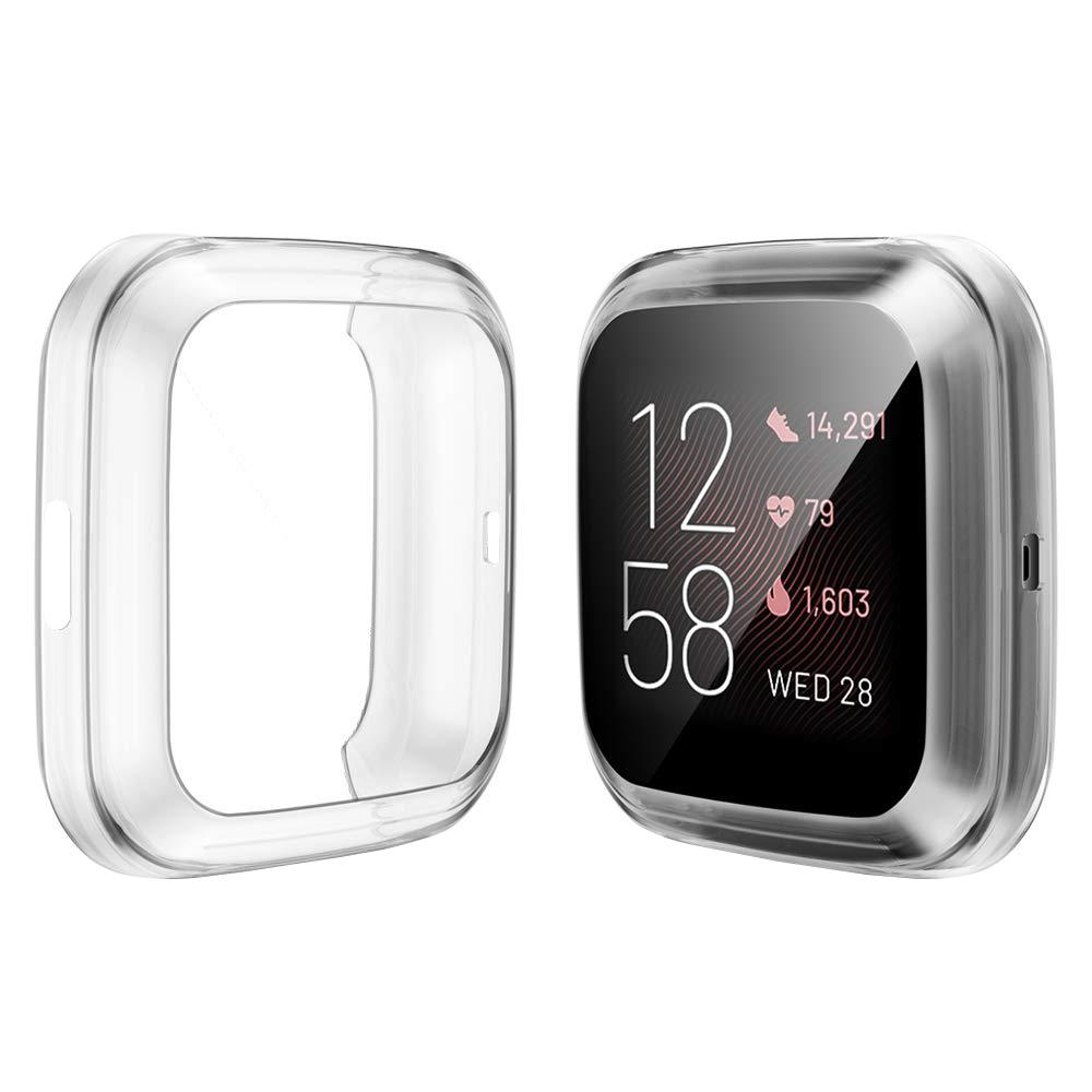 For Fitbit versa 2 Plating TPU All-inclusive Protective Shell(Transparent)