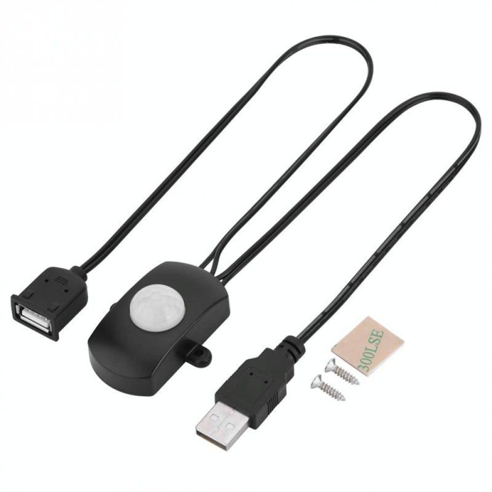 DC 5V/12V/24V USB Body Infrared PIR Motion Sensor Switch Human Motion Sensor Detector Switch For LED Light Strip(Black)