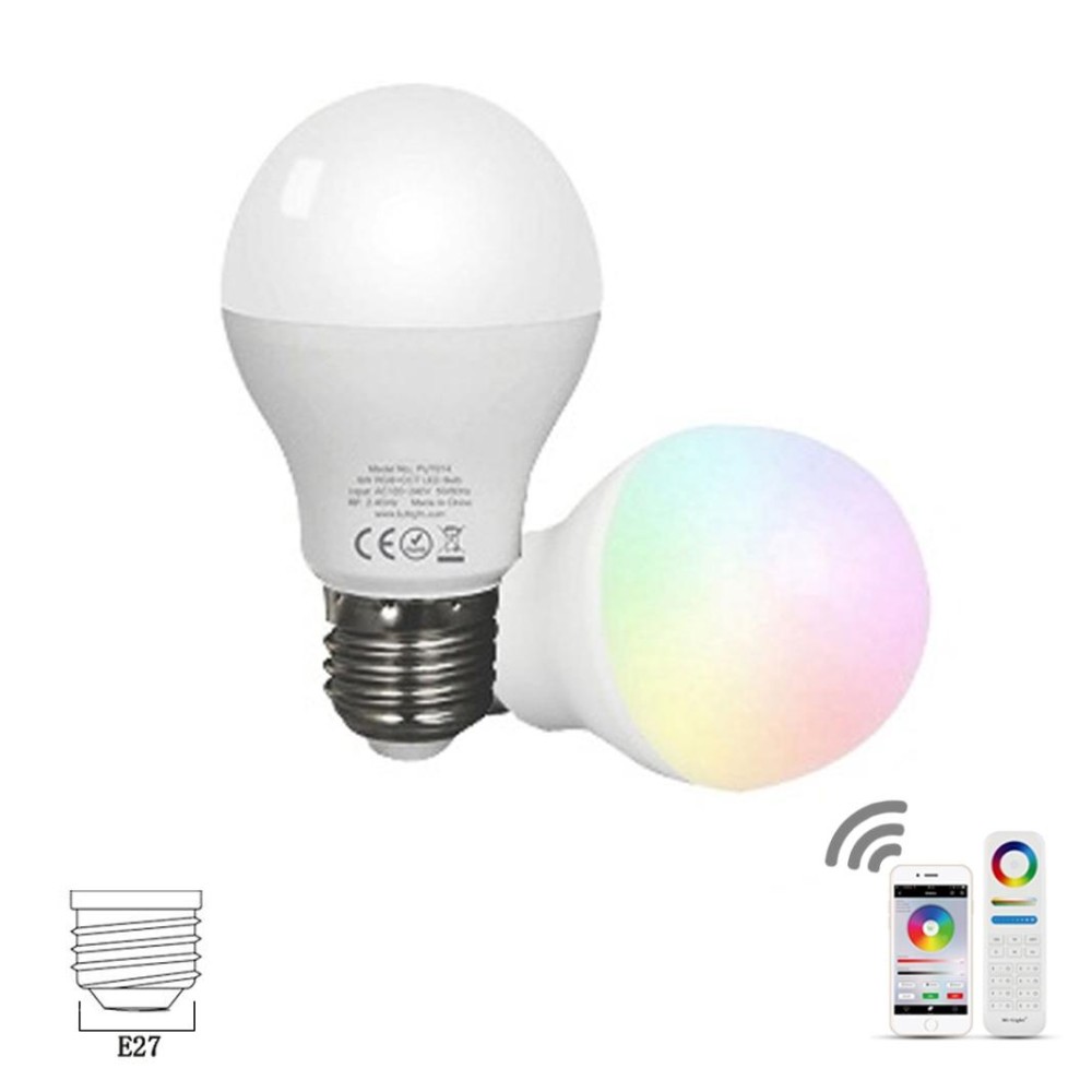 FUT014 E26 / E27 6W RGB + CCT Led Bulb Smart Phone APP WIFI LED Light White Warm Light Dimmable