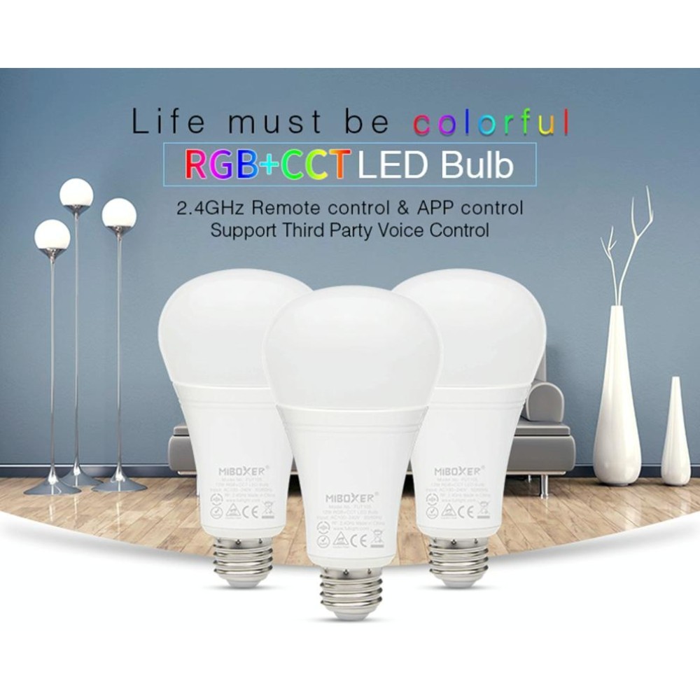 FUT105 12W RGB + CCT LED Bulb Light E27 Indoor Light 2.4G Remote Smart Phone APP Control Bedroom Living Room AC100~240V