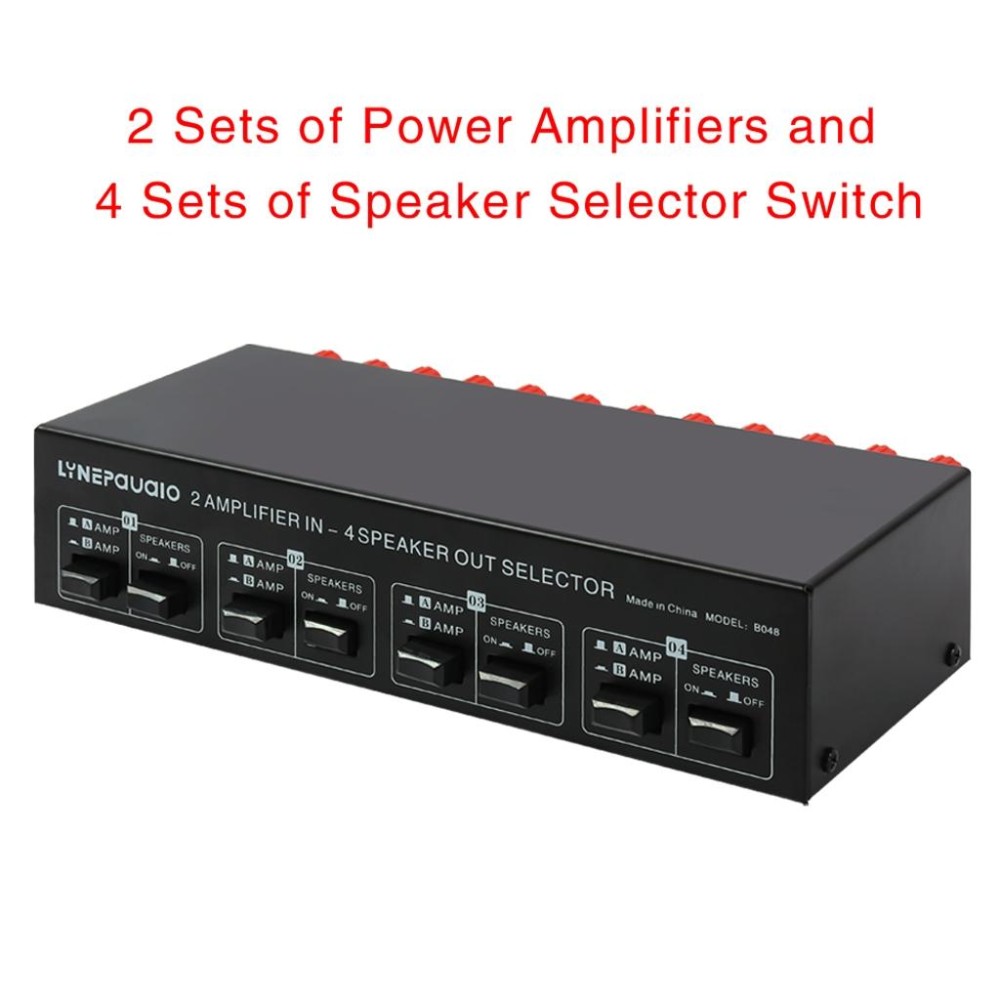 2-in 4-out Power Amplifier Speaker Switcher Splitter Comparator 300W Per Channel Without Loss Of Sound Quality