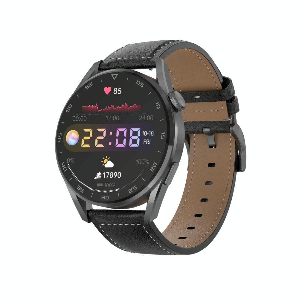 DT3pro 1.36 inch Color Screen Smart Watch, IP67 Waterproof,Leather Watchband,Support Bluetooth Call/Heart Rate Monitoring/Blood Pressure Monitoring/Blood Oxygen Monitoring/Sleep Monitoring(Black)