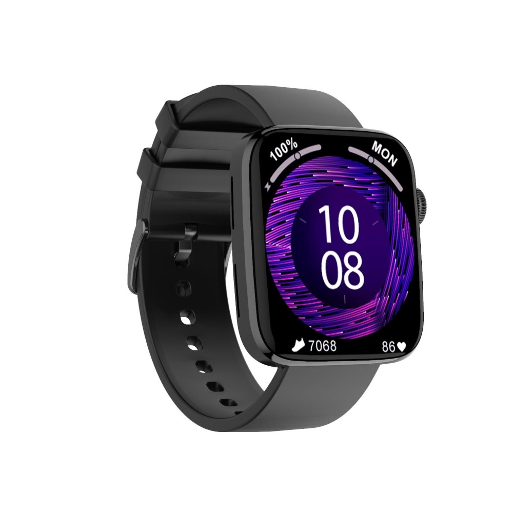 DT1 1.8 inch Color Screen Smart Watch, Silicone Watchband,IP68 Waterproof,Support GPS Track/Bluetooth Call/Heart Rate Monitoring/Blood Pressure Monitoring/Sleep Monitoring/Female Menstrual Cycle(Black)