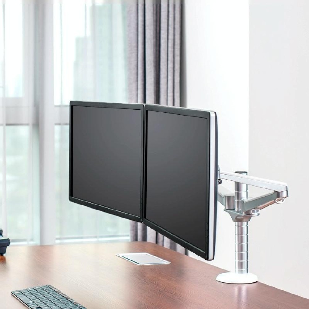 OA-4S Aluminum Double Arm Desktop Display Table Monitor Mount Stand