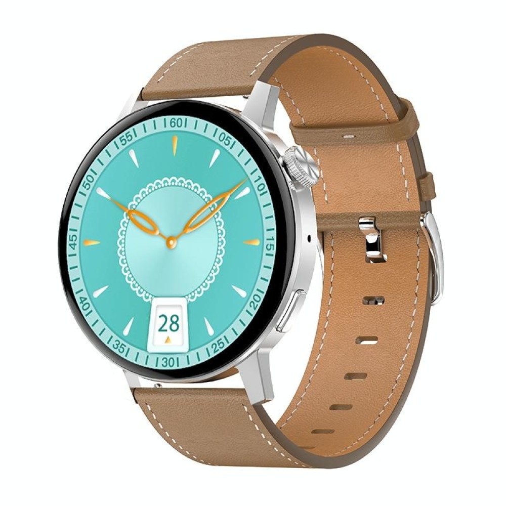 DT3 Mini 1.19 inch Leather Watchband Color Screen Smart Watch(Silver)