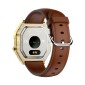 KW18 IP67 0.96 inch Leather Watchband Color Screen Smart Watch(Gold)