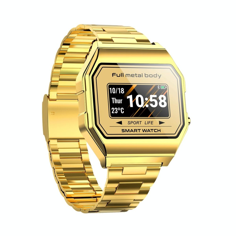 KW18  IP67 0.96 inch Steel Watchband Color Screen Smart Watch(Gold)