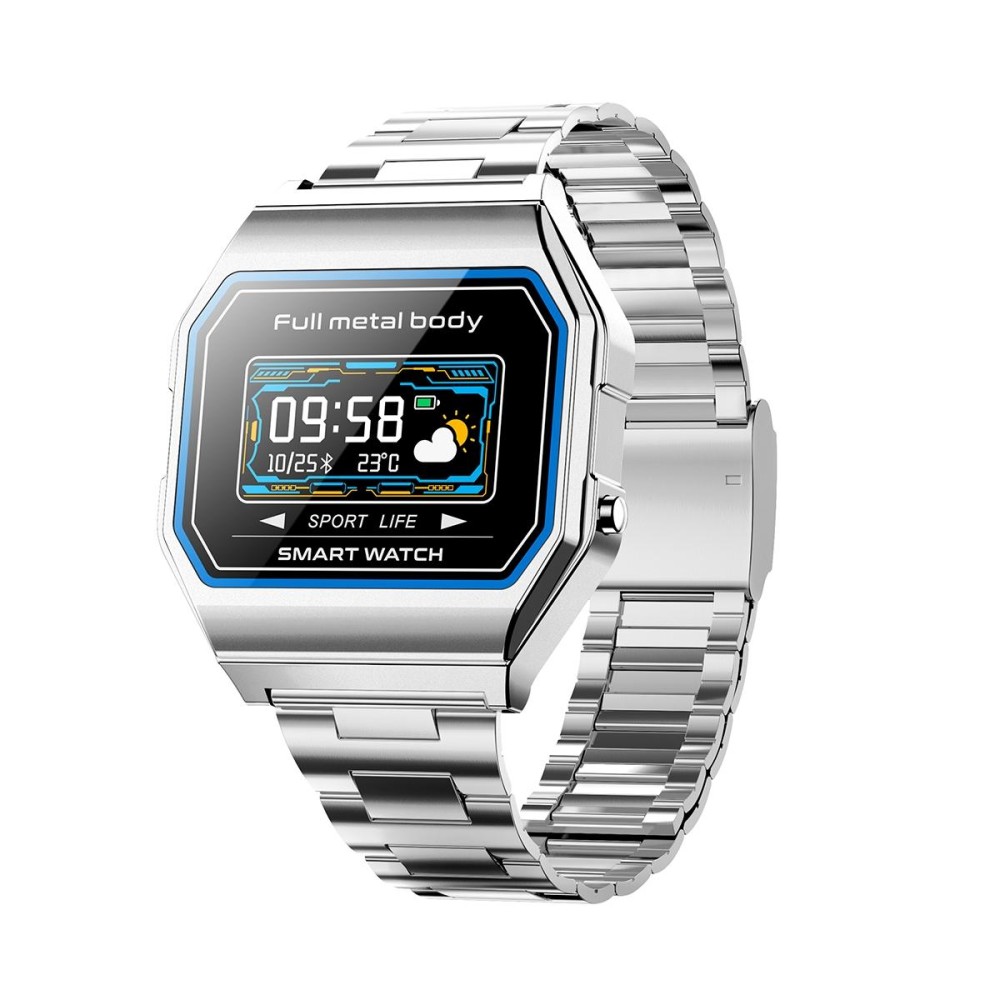KW18  IP67 0.96 inch Steel Watchband Color Screen Smart Watch(Silver)