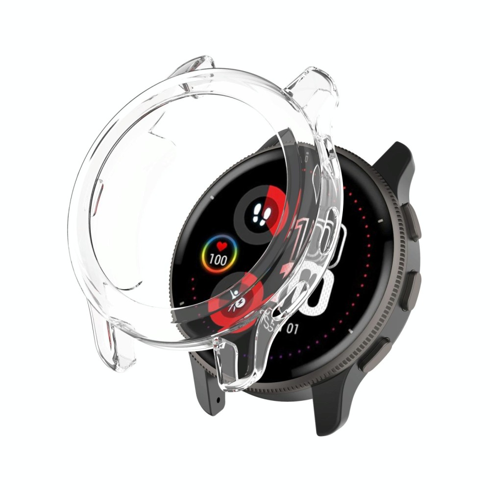 For Garmin Venu 2 Plus Shock-Proof Semi-Surrounded TPU Plating Watch Case(Transparent)