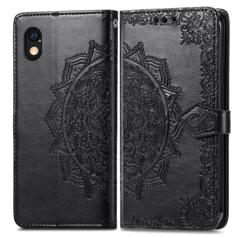 For Sony Xperia Ace III Mandala Flower Embossed Leather Phone Case(Black)