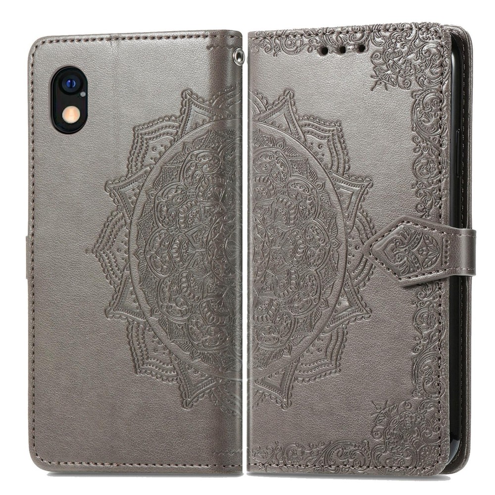 For Sony Xperia Ace III Mandala Flower Embossed Leather Phone Case(Gray)