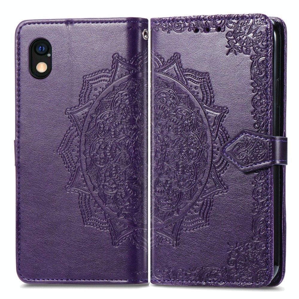 For Sony Xperia Ace III Mandala Flower Embossed Leather Phone Case(Purple)