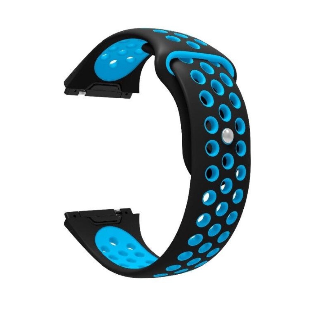 For Fitbit Ionic Breathable Two-tone Silicone Watch Band(Black Blue)