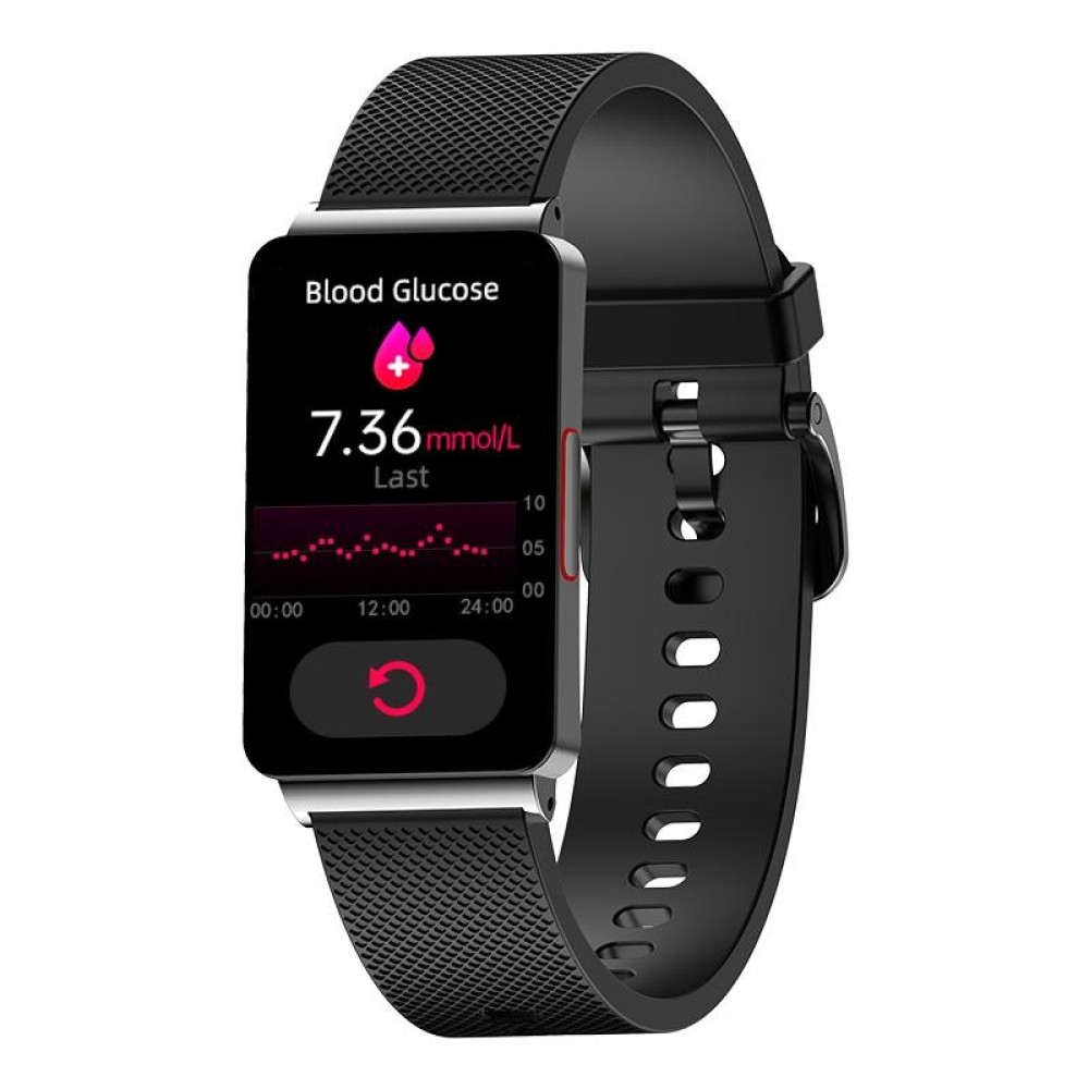 EP08 1.57 inch Color Screen Smart Watch,Support Blood Sugar Monitoring / Heart Rate Monitoring / Blood Pressure Monitoring(Black)