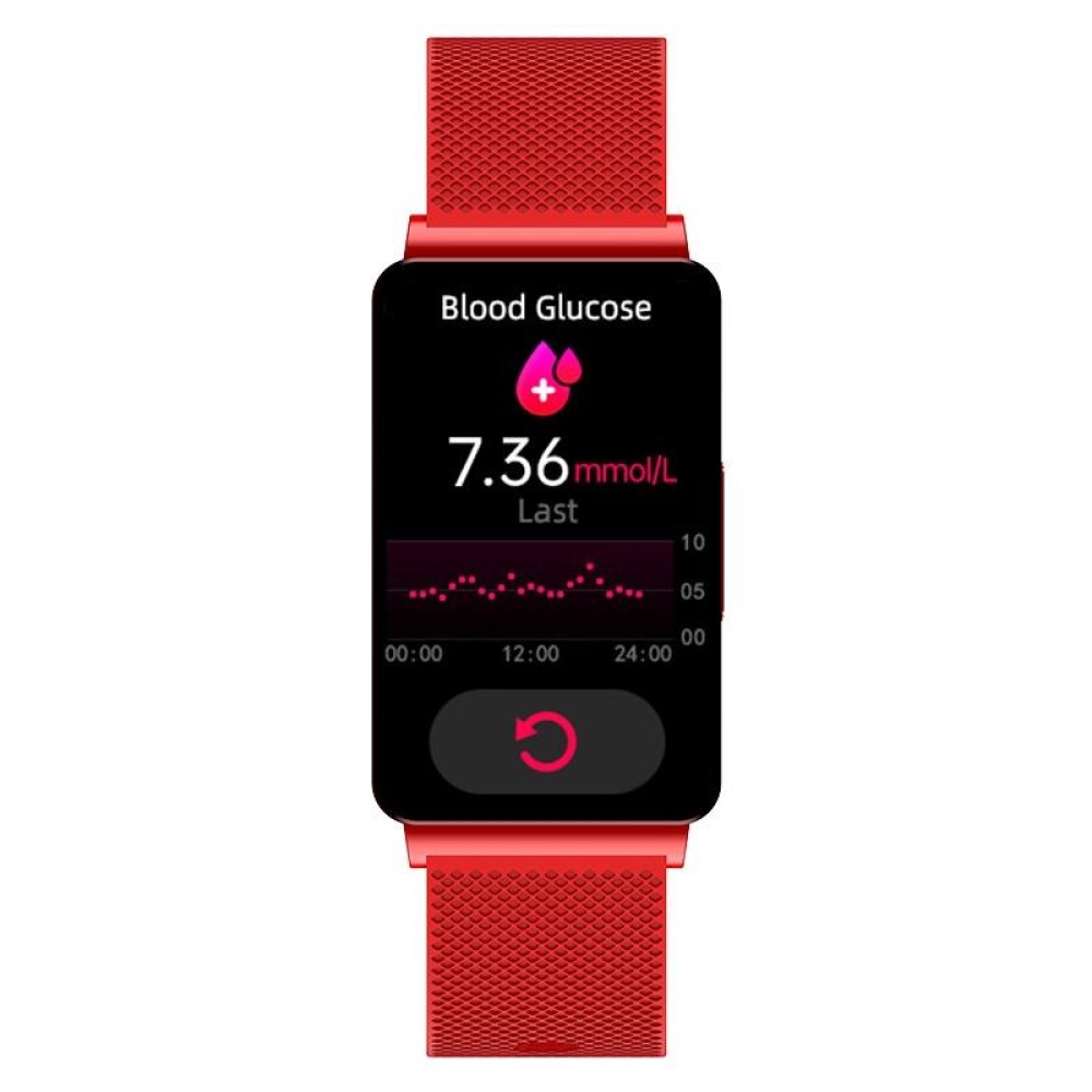 EP08 1.57 inch Color Screen Smart Watch,Support Blood Sugar Monitoring / Heart Rate Monitoring / Blood Pressure Monitoring(Red)