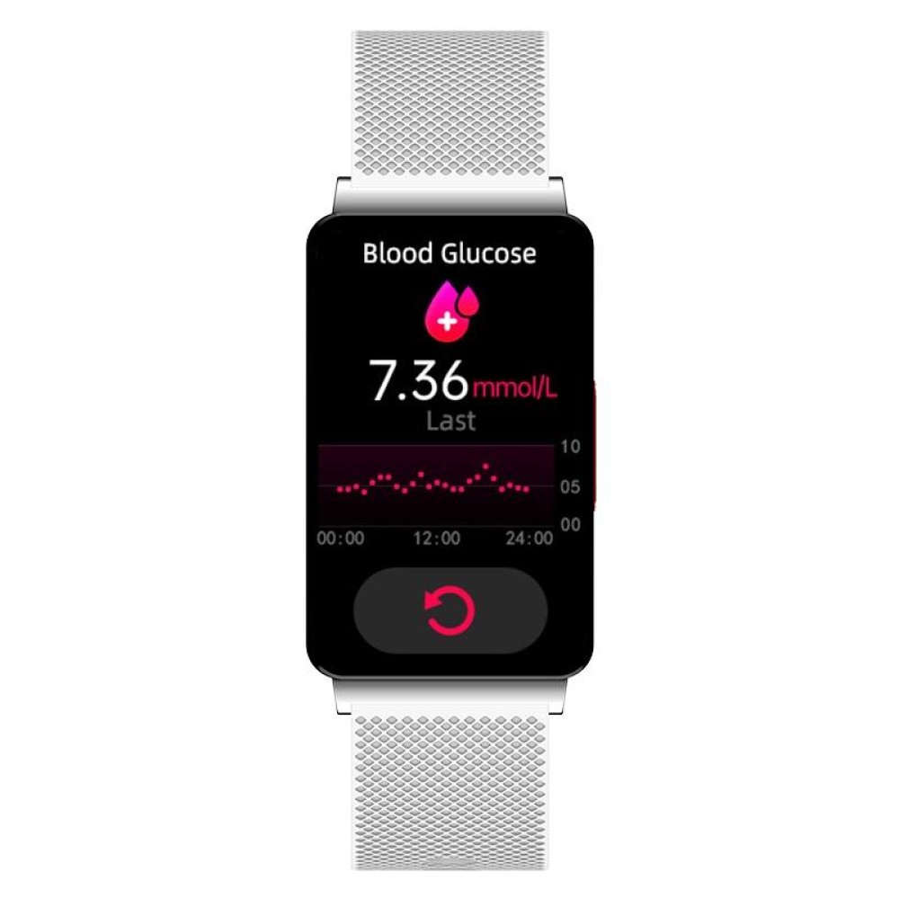 EP08 1.57 inch Color Screen Smart Watch,Support Blood Sugar Monitoring / Heart Rate Monitoring / Blood Pressure Monitoring(Silver)