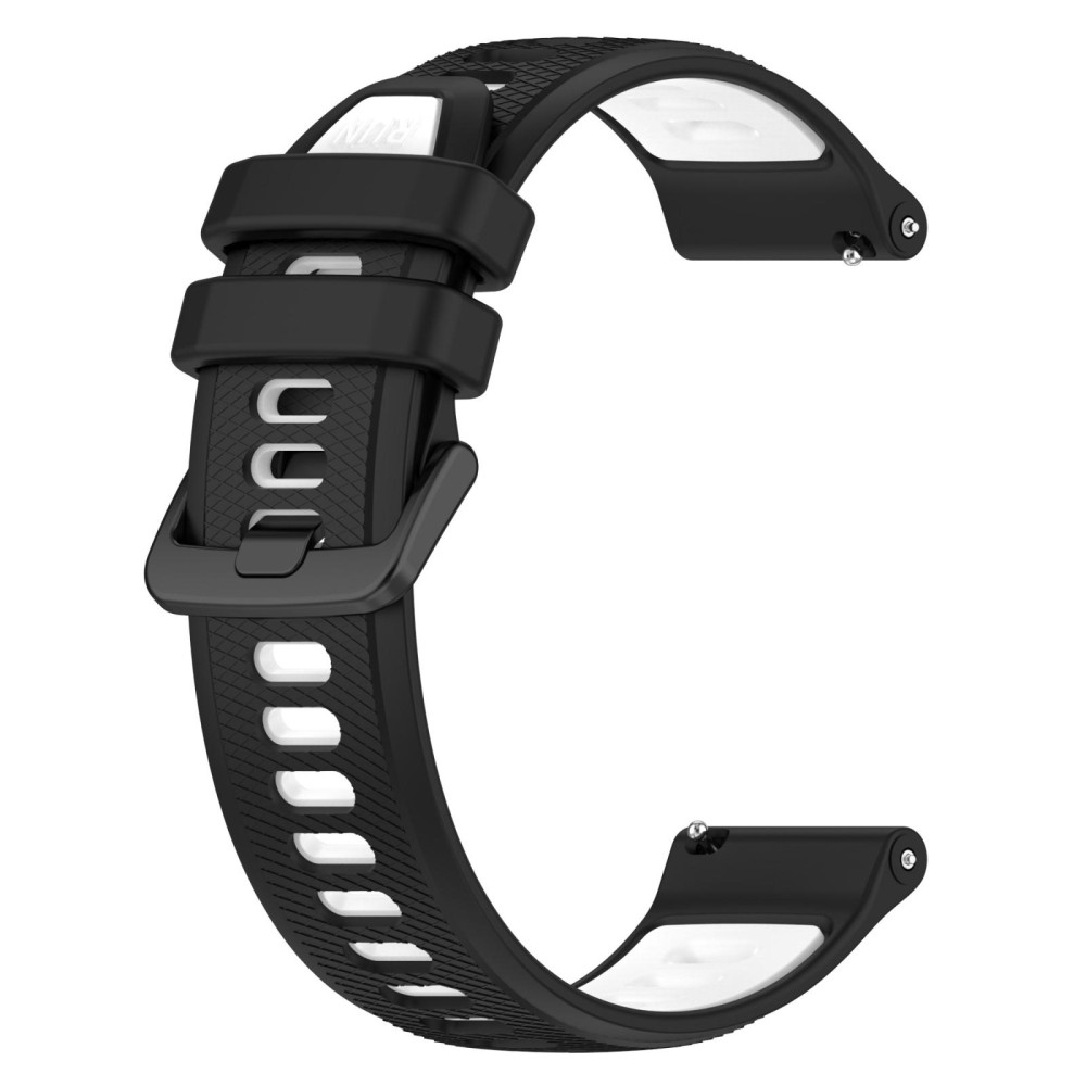 For  SUUNTO 9 Peak 22mm Sports Two-Color Silicone Watch Band(Black+White)