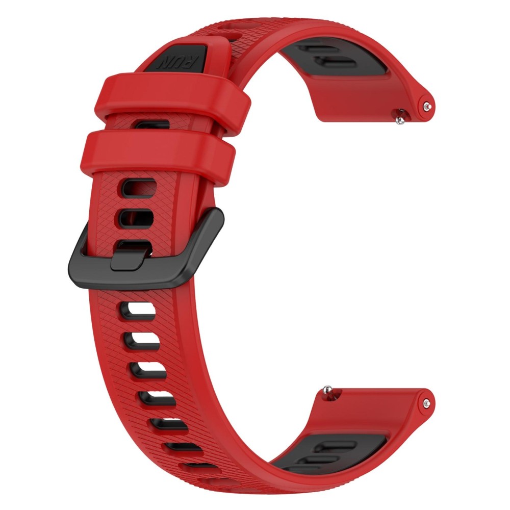 For  SUUNTO 9 Peak 22mm Sports Two-Color Silicone Watch Band(Red+Black)
