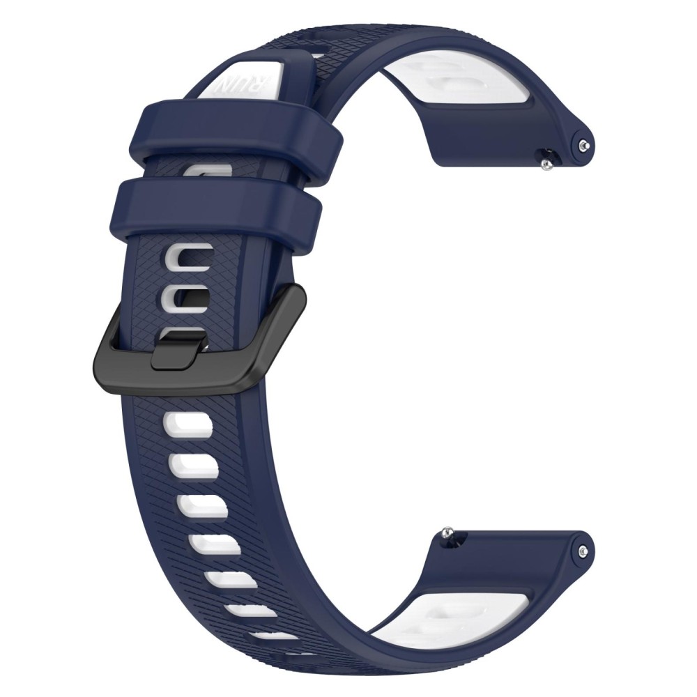 For  SUUNTO 9 Peak 22mm Sports Two-Color Silicone Watch Band(Midnight Blue+White)