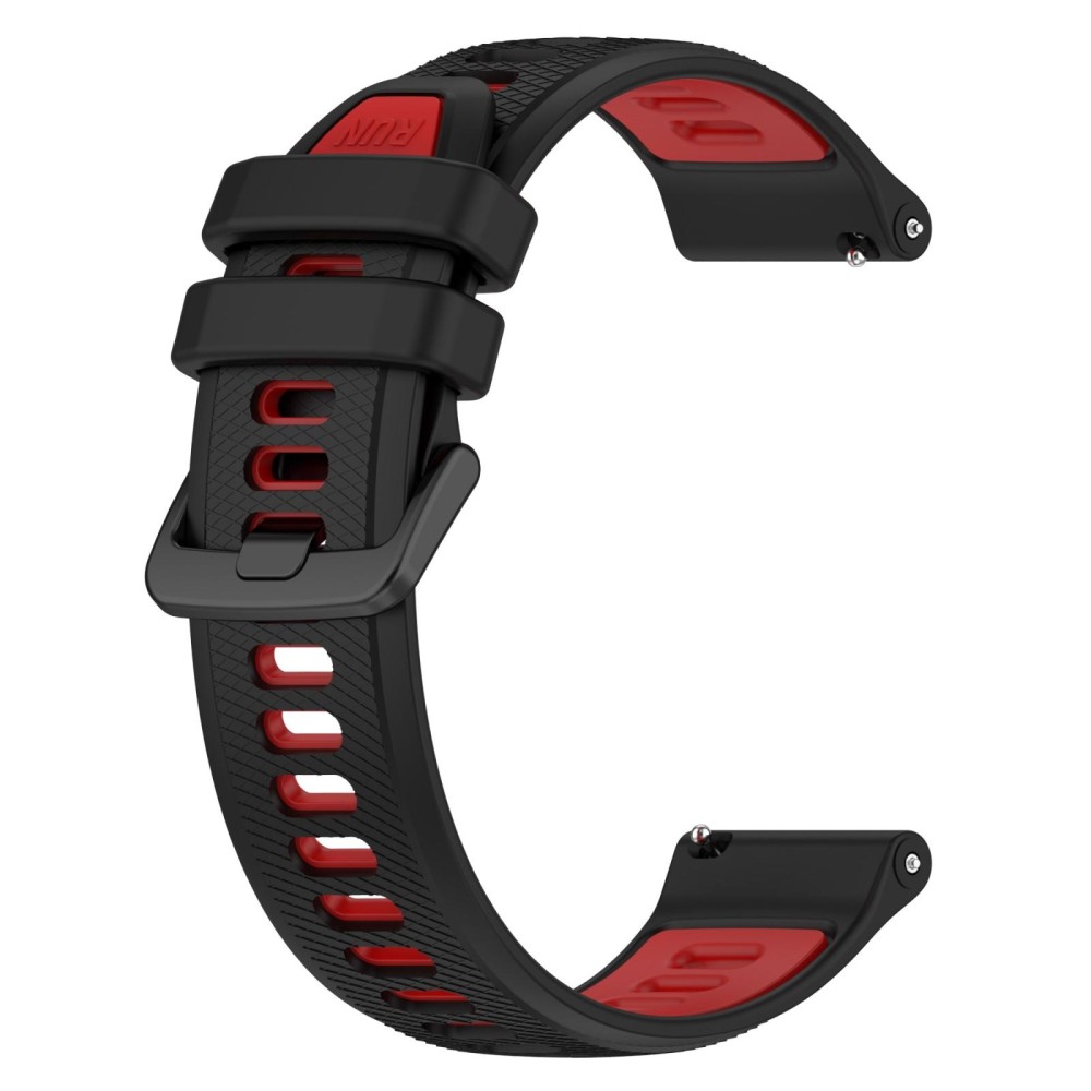 For SUUNTO 5 Peak 22mm Sports Two-Color Silicone Watch Band(Black+Red)