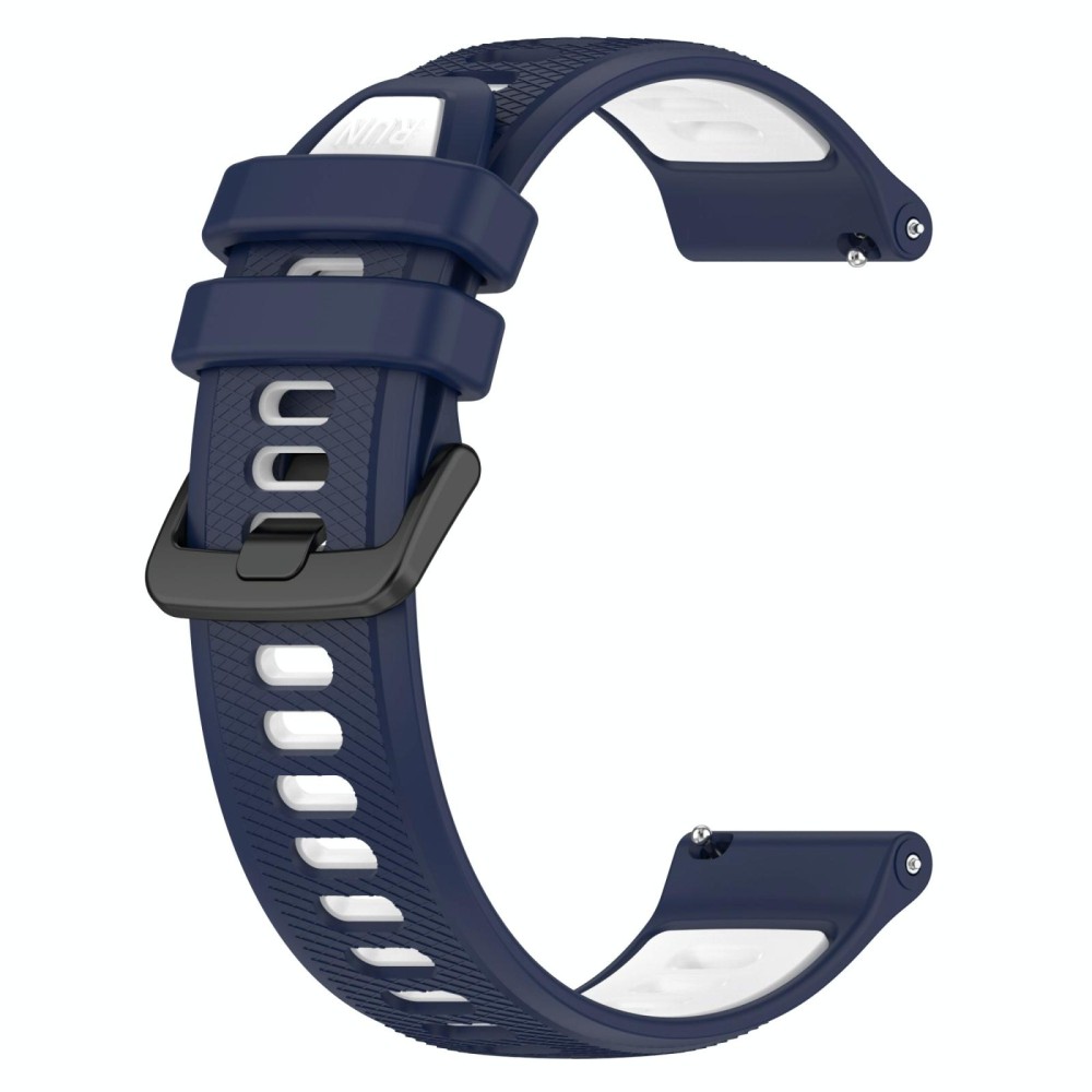 For SUUNTO 5 Peak 22mm Sports Two-Color Silicone Watch Band(Midnight Blue+White)