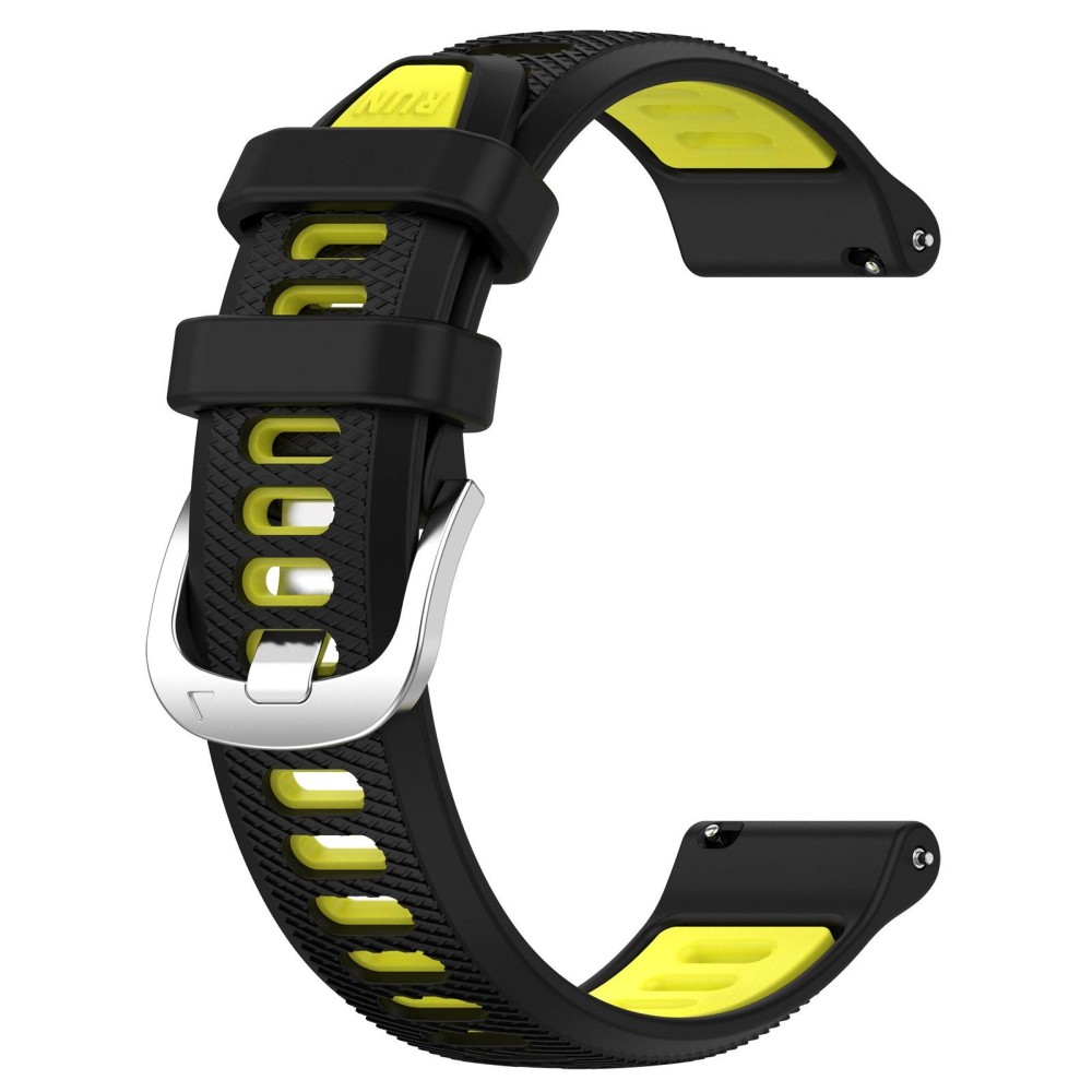 For SUUNTO 9 Peak Pro 22mm Sports Two-Color Steel Buckle Silicone Watch Band(Black+Lime Green)