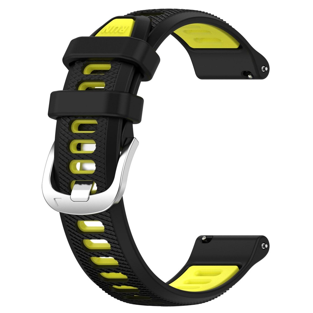For  SUUNTO 9 Peak 22mm Sports Two-Color Steel Buckle Silicone Watch Band(Black+Lime Green)