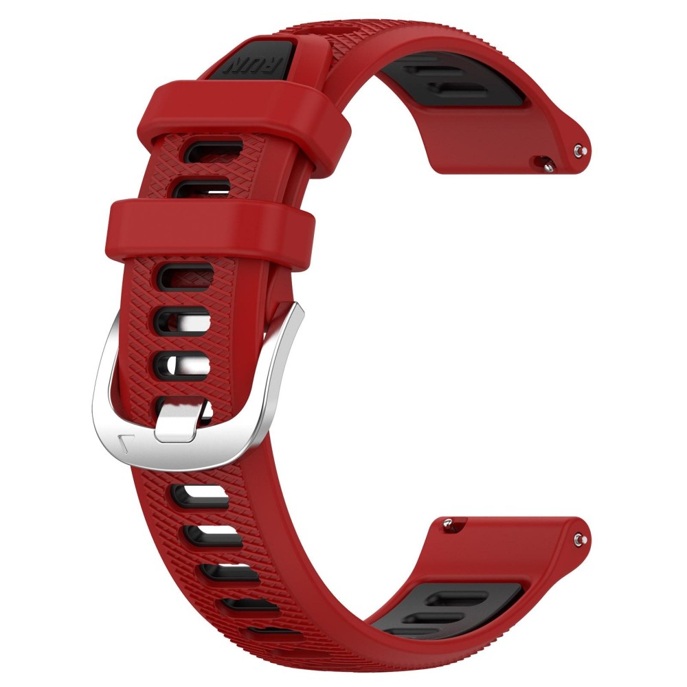 For  SUUNTO 9 Peak 22mm Sports Two-Color Steel Buckle Silicone Watch Band(Red+Black)