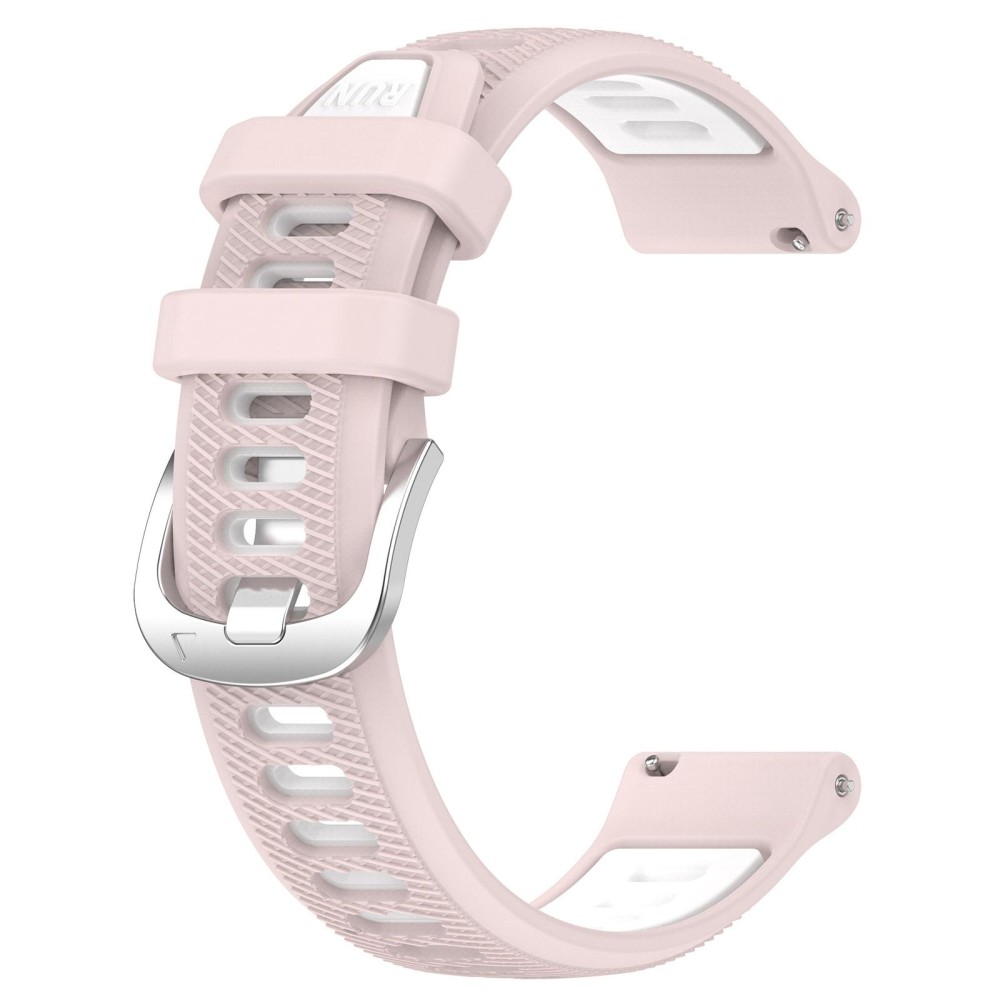 For SUUNTO 5 Peak 22mm Sports Two-Color Steel Buckle Silicone Watch Band(Pink+White)