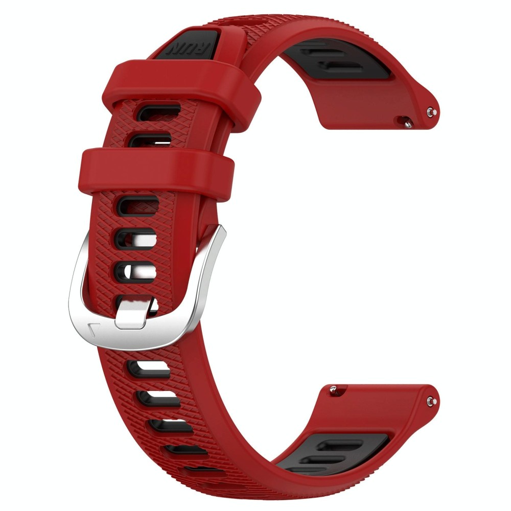 For SUUNTO 5 Peak 22mm Sports Two-Color Steel Buckle Silicone Watch Band(Red+Black)