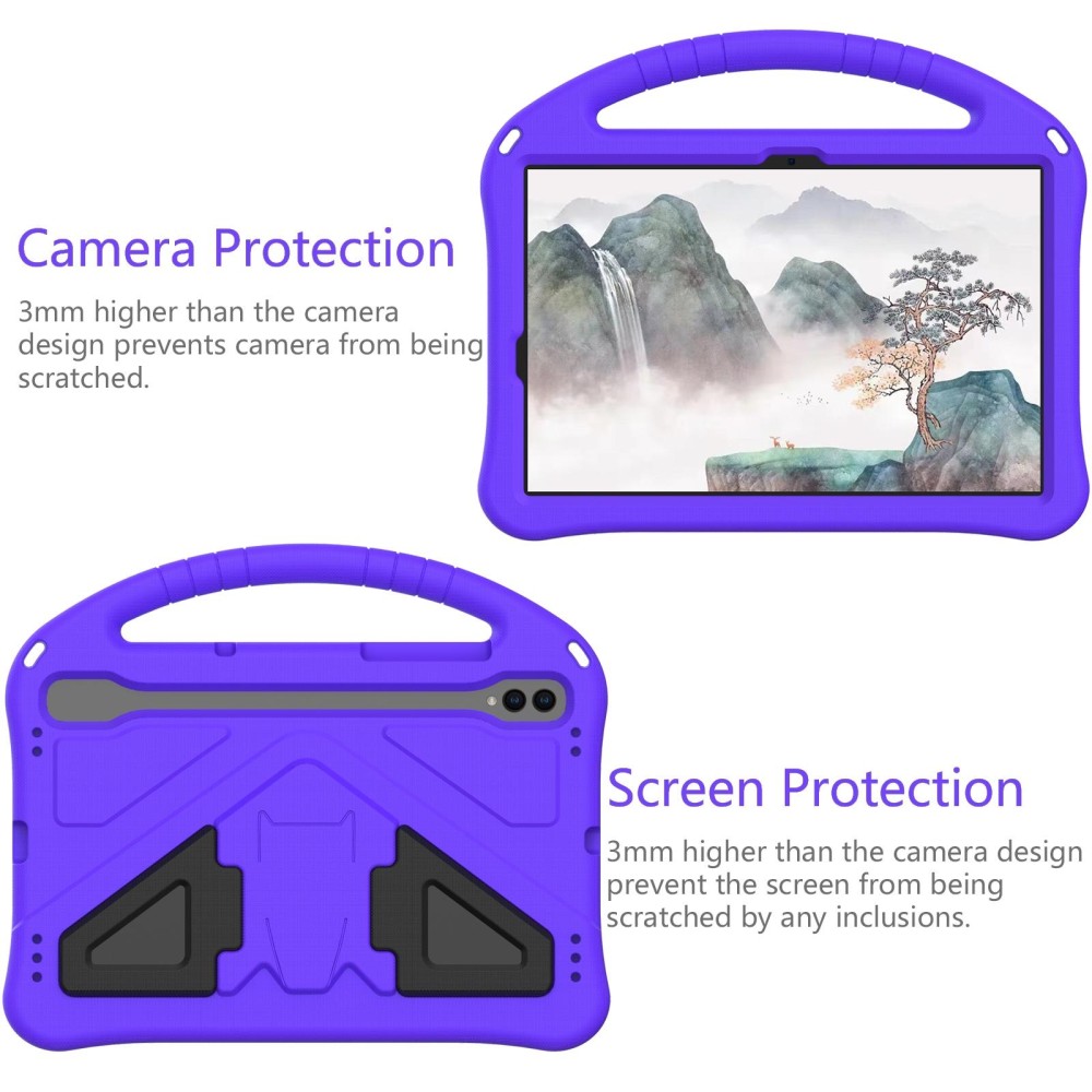 For Samsung Galaxy Tab S8 EVA Shockproof Tablet Case with Holder(Purple)