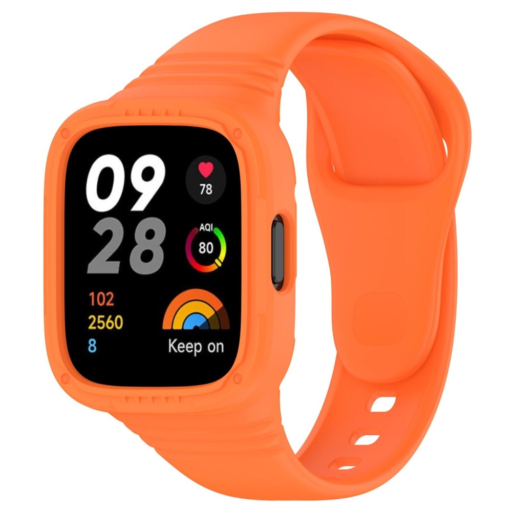 For Redmi Watch 3 Integrated Fully Enclosed Silicone Watch Band(Orange) kat