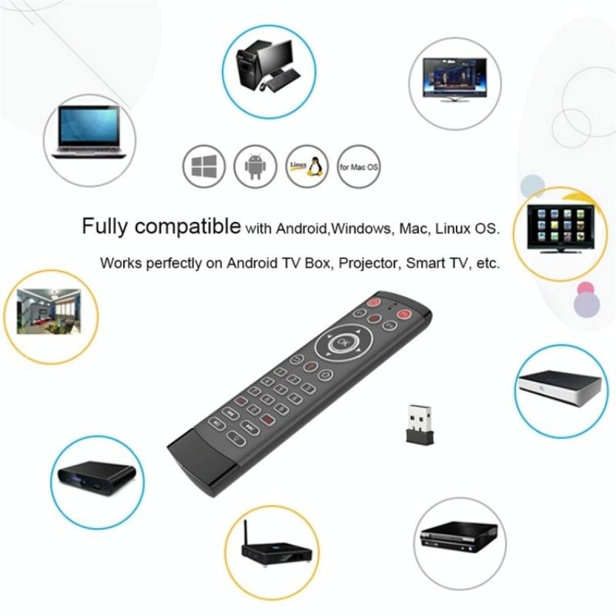 T1-PRO-L With IR Learning and Backlight Smart Wireless Air Mouse Remote Control