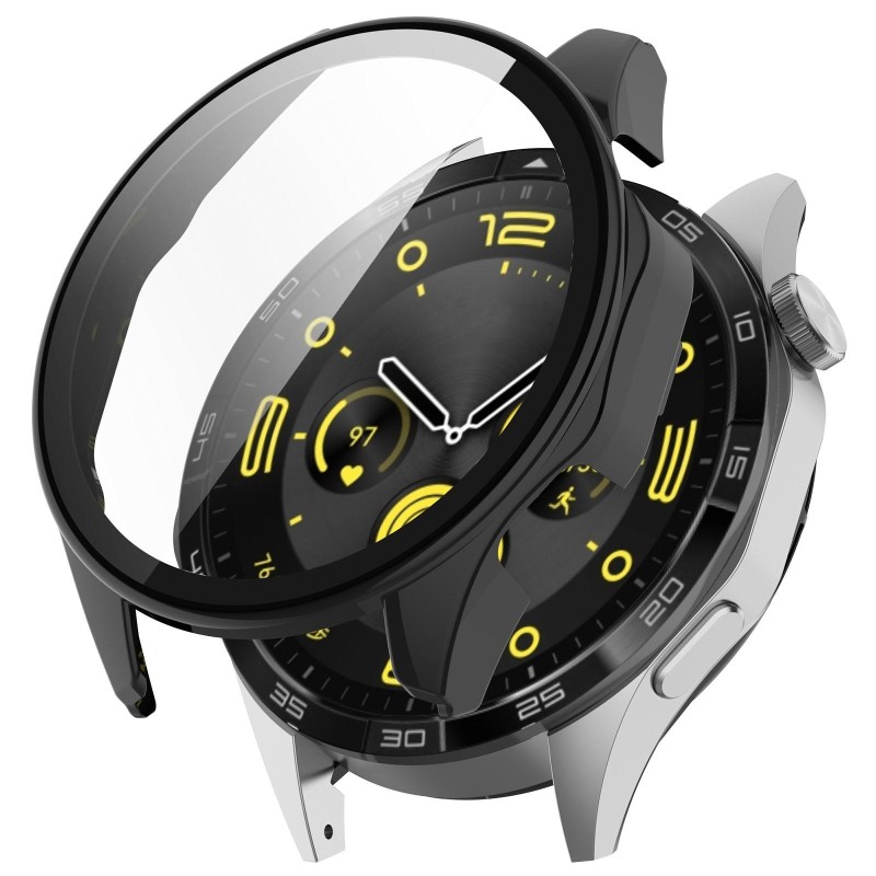 For Huawei Watch GT4 46mm PC+Tempered Glass Integrated Smart Watch Case(Black)