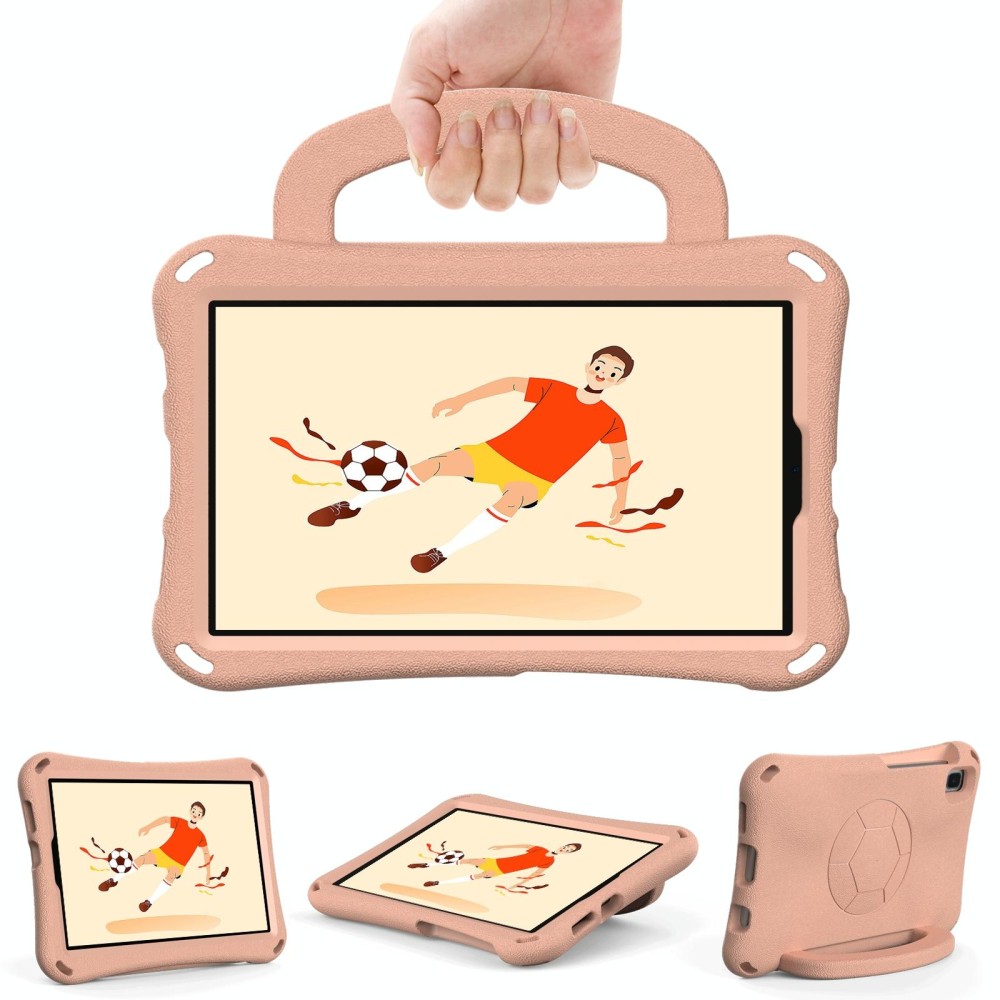 For Samsung Galaxy Tab A 8.0 T290/T295 Handle Football Shaped EVA Shockproof Tablet Case(Light Pink)