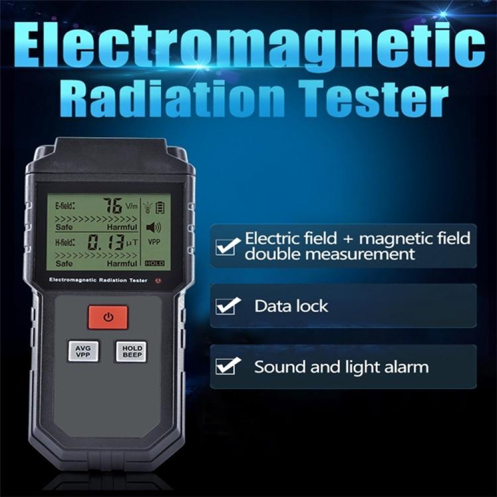 RZ825 Electromagnetic Radiation Tester Portable Digital Liquid Crystal Electromagnetic Field EMF Meter Measuring Instrument For Computer Mobile Phone