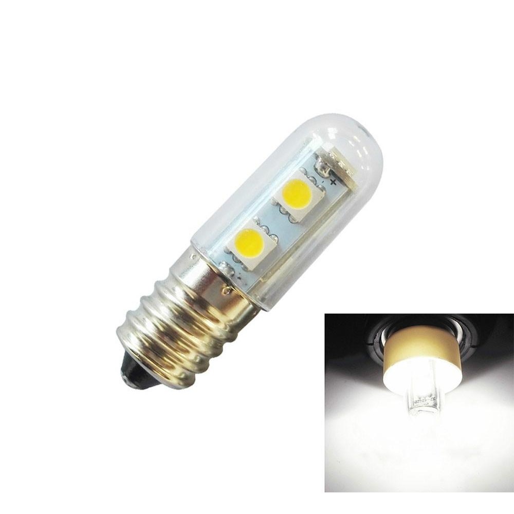 E14 screw light LED refrigerator light bulb 1W 220V AC 7 light SMD 5050 ampere LED light refrigerator home(Cool White)