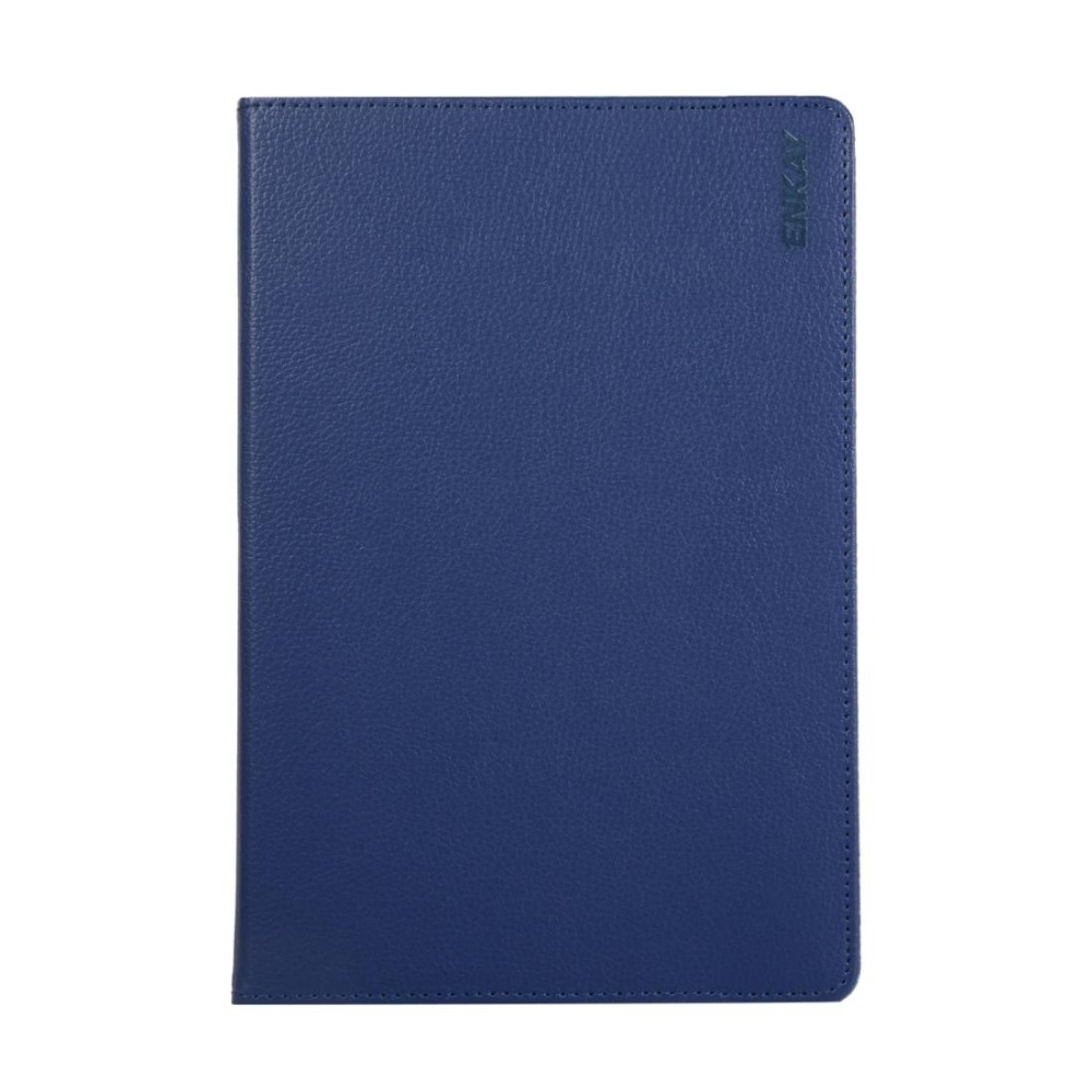 ENKAY 360 Degree Rotation Lichi Texture Leather Case with Holder for Samsung Galaxy Tab S6 10.5 T860 / T865(Dark Blue)