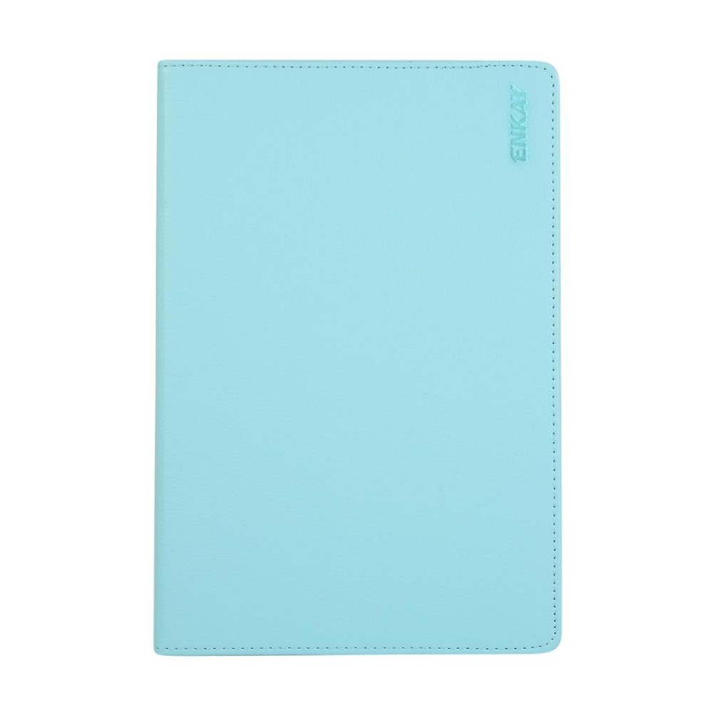 ENKAY 360 Degree Rotation Lichi Texture Leather Case with Holder for Samsung Galaxy Tab S6 10.5 T860 / T865(Light Blue)