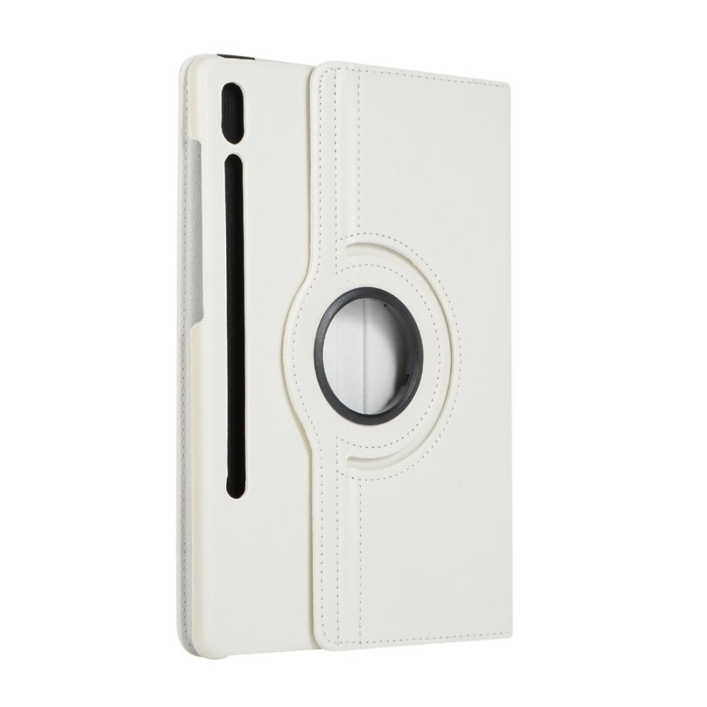 ENKAY 360 Degree Rotation Lichi Texture Leather Case with Holder for Samsung Galaxy Tab S6 10.5 T860 / T865(White)