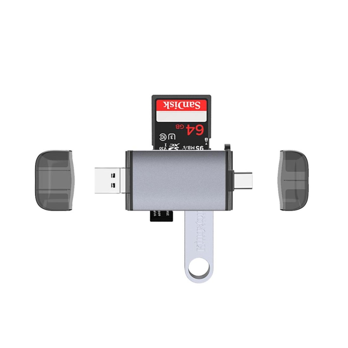 3 in 1 USB-C / Type-C + USB 2.0 + Micro USB Multifunction OTG  Card Reader