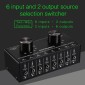 B027 6 input 2 output or 2 input 6 output audio signal source selection switcher 3.5mm interface