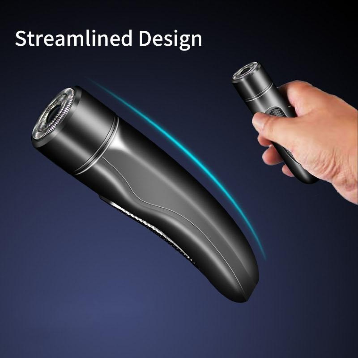 Mini USB Rechargeable Electric Razor Self-service Hair Clipper Shaver(Black)