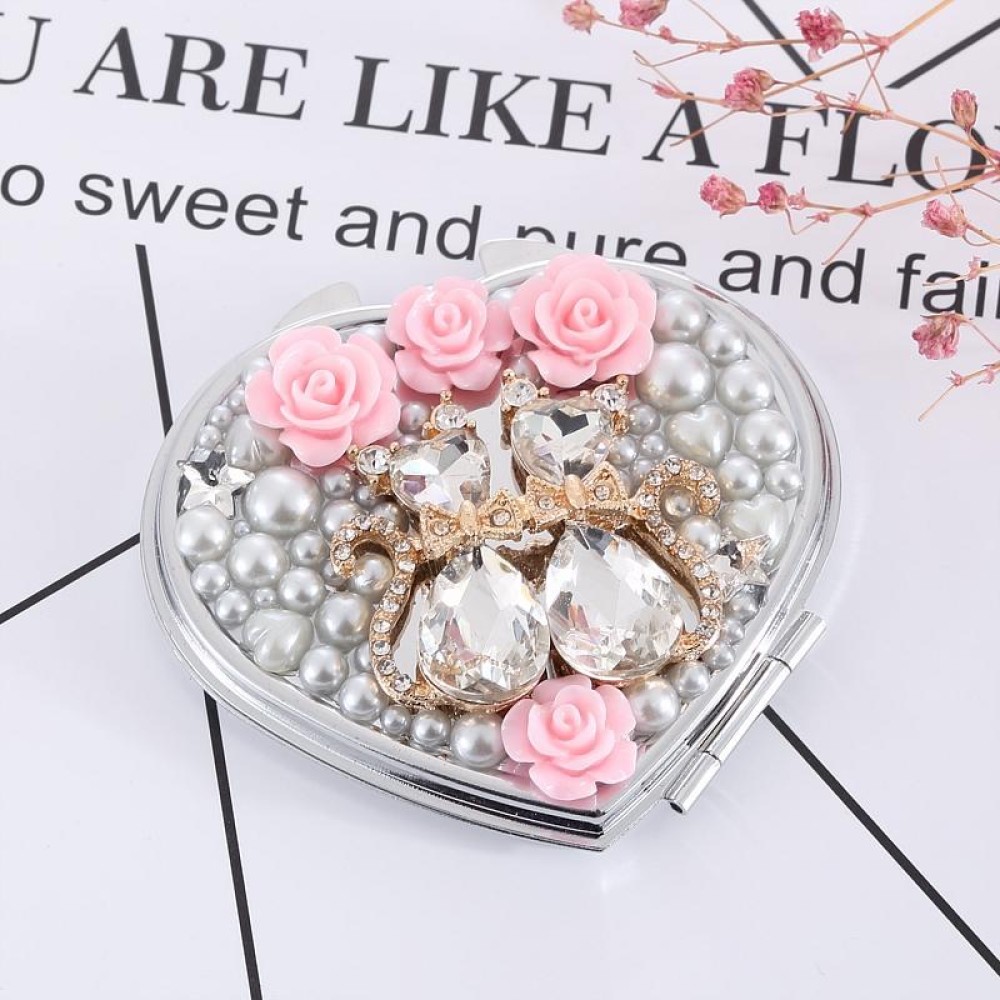 Hand-made DIY Creative Mirror Heart-shaped Double-side Makeup Mirror