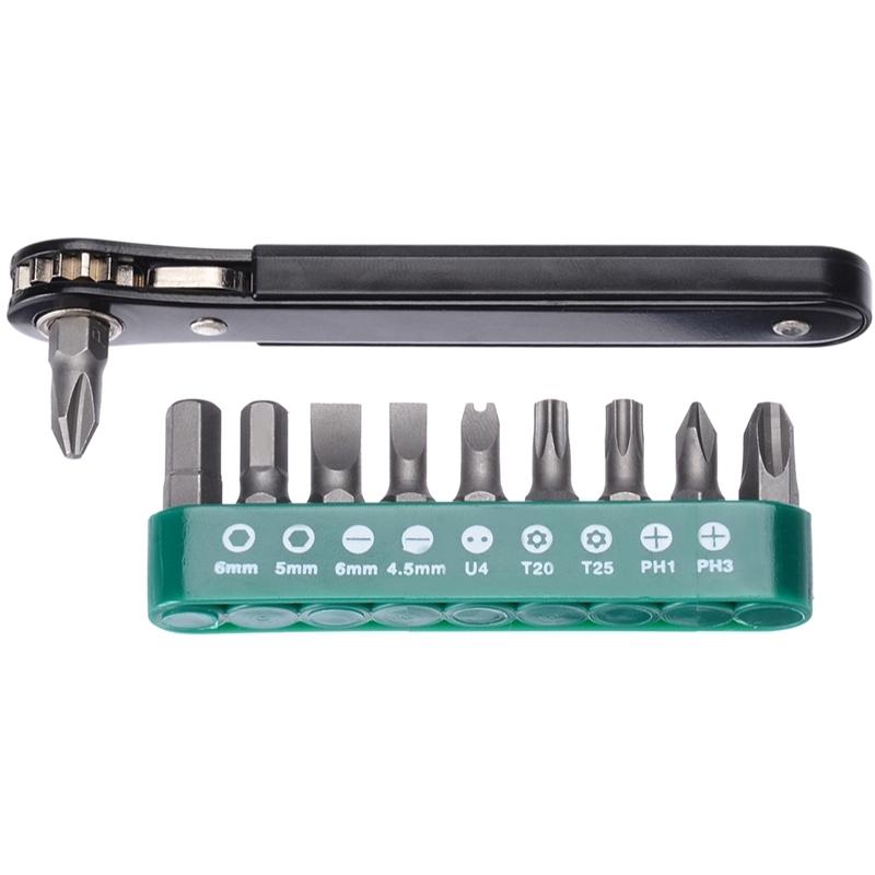 10 in1 Multifunction Mini Right Angle Offset Hand Ratchet Screwdriver Ratchet Tool