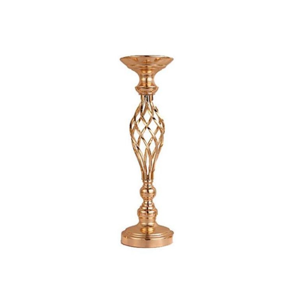 Gold Plated Wrought Iron Candlestick Window Wedding Props Decoration, Size:48cm
