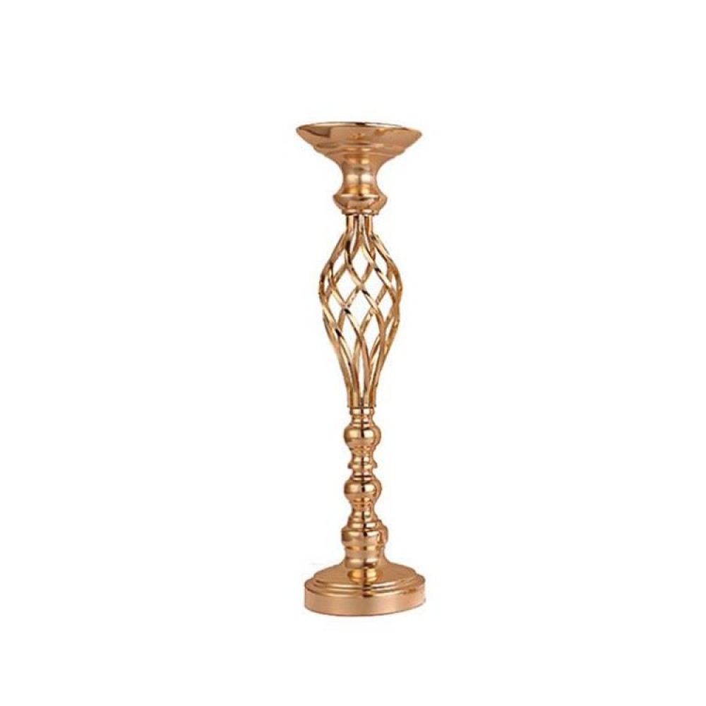 Gold Plated Wrought Iron Candlestick Window Wedding Props Decoration, Size:54cm