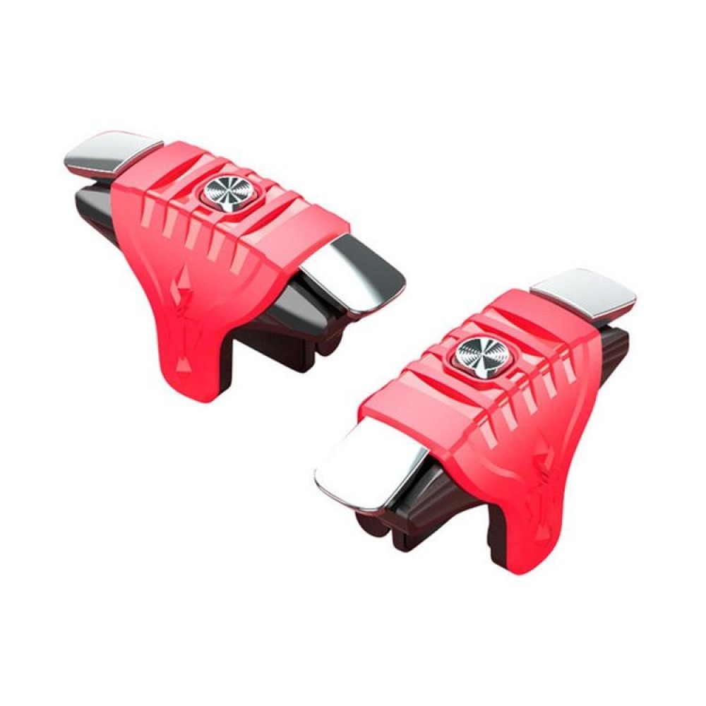 2 Pairs F01 Electroplating Mechanical Shaft Bidirectional Button Auxiliary Shooting Game Handle for Mobile Phones within The Thickness of 6.1-12.0mm(Red)